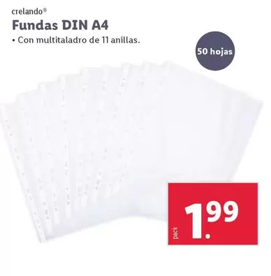 Oferta de Crelando - Fundas Din A4 por 1,99€ en Lidl