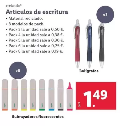 Oferta de Crelando - Articulos De Escritura por 1,49€ en Lidl