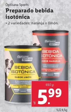 Oferta de Optisana - Preparado Bebida Isotónica por 5,99€ en Lidl