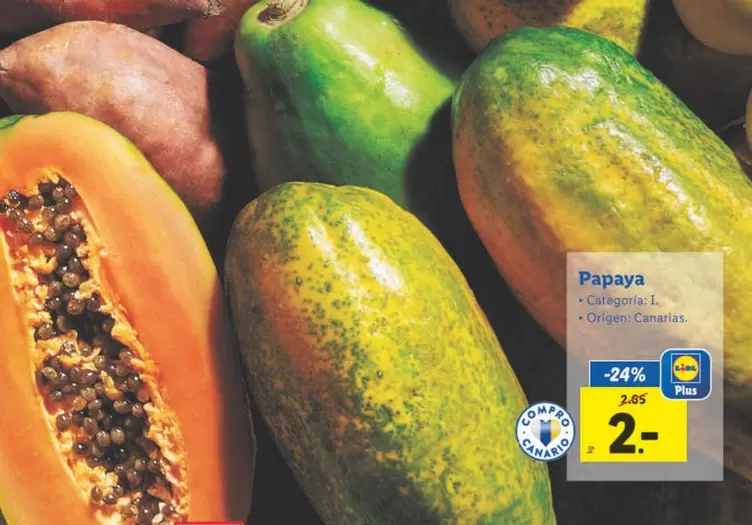 Oferta de Origen - Papaya por 2€ en Lidl