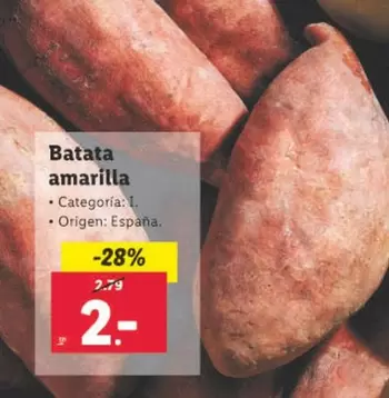 Oferta de Batata Amarilla por 2€ en Lidl