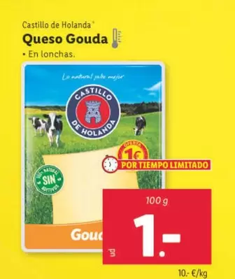 Oferta de Castillo De Holanda - Queso Gouda por 1€ en Lidl