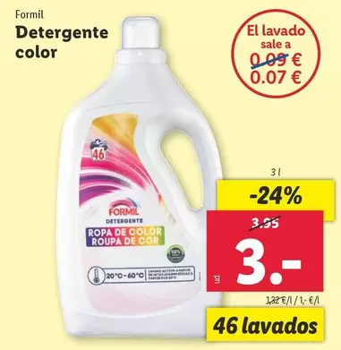 Oferta de Formil - Detergente Color por 3€ en Lidl