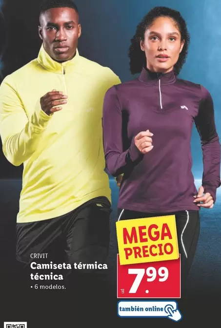 Oferta de Crivit - Camiseta Termica Técnica por 7,99€ en Lidl