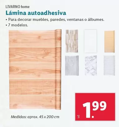 Oferta de Livarno Home - Lamina Autoadhesiva por 1,99€ en Lidl