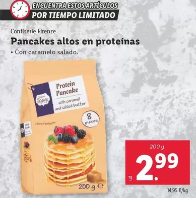 Oferta de Confiserie Firenze - Pancakes Altos En Proteinas por 2,99€ en Lidl