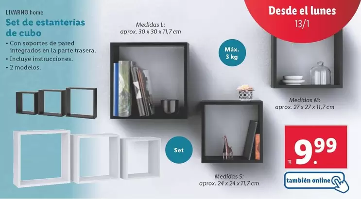 Oferta de Livarno Home - Set De Estanterías De Cubo por 9,99€ en Lidl