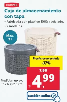 Oferta de Curver - Caja De Almacenamiento Con Tapa por 4,99€ en Lidl