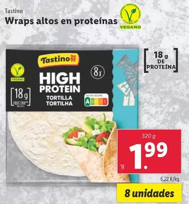 Oferta de Tastino - Wraps Altos En Proteinas por 1,99€ en Lidl