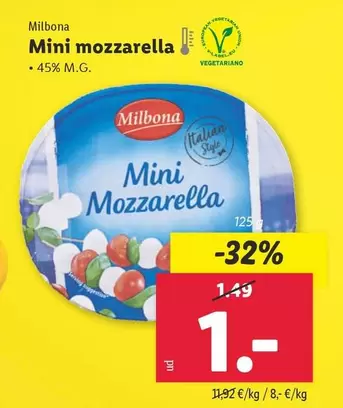 Oferta de Milbona - Mini Mozzarella por 1€ en Lidl