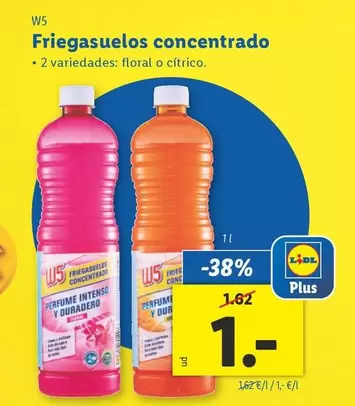 Oferta de W5 - Friegasuelos Concentrado por 1€ en Lidl