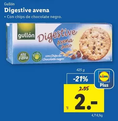 Oferta de Gullón - Digestive Avena por 2€ en Lidl