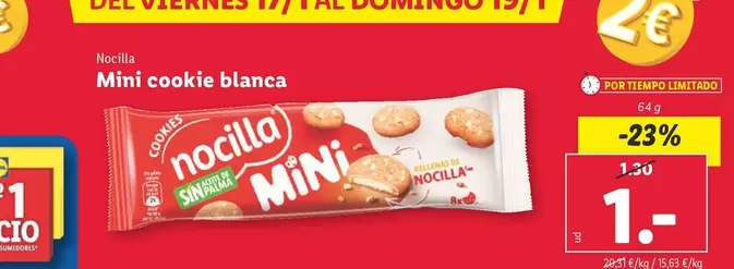 Oferta de Nocilla - Mini Cookie Blanca por 1€ en Lidl