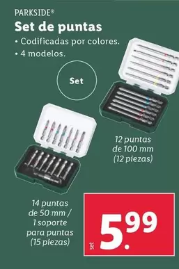 Oferta de Parkside - Set De Puntas por 5,99€ en Lidl