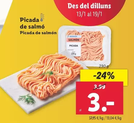 Oferta de Picada De Salmon por 3€ en Lidl