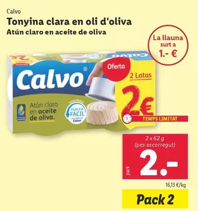 Oferta de Calvo - Atún Claro En Aceite De Oliva por 2€ en Lidl