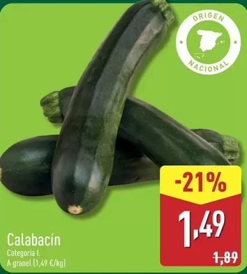 Oferta de Calabacin por 1,49€ en ALDI