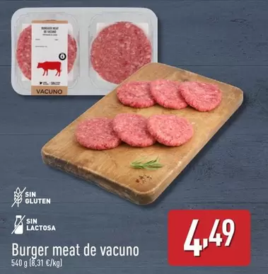 Oferta de Burger Meat De Vacuno por 4,49€ en ALDI