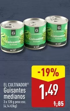 Oferta de El Cultivador - Guisantes Medianos por 1,49€ en ALDI