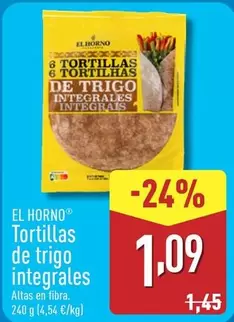 Oferta de El Horno - Tortillas De Trigo Integrales por 1,09€ en ALDI