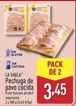 Oferta de La Tabla - Pechuga De Pavo Cocida por 3,45€ en ALDI