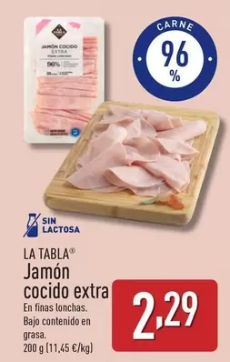 Oferta de La Tabla - Jamón Cocido Extra por 2,29€ en ALDI