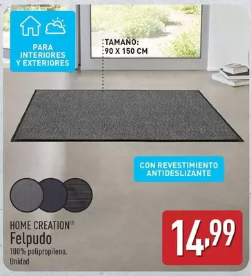 Oferta de Home Creation - Felpudo por 14,99€ en ALDI