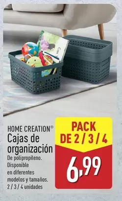 Oferta de Home Creation - Cajas De Organizacion por 6,99€ en ALDI