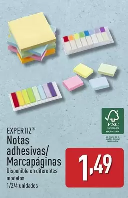 Oferta de Expertiz - Notas Adhesivas/ Marcapaginas por 1,49€ en ALDI