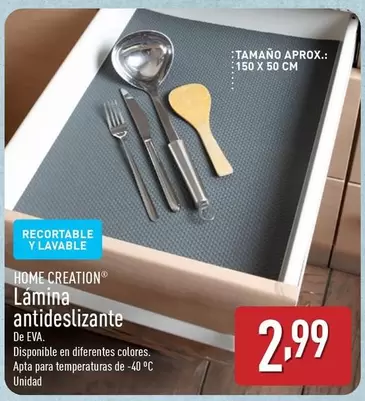 Oferta de Home Creation - Lamina Antideslizante por 2,99€ en ALDI