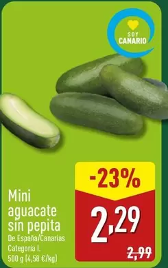 Oferta de Mini Aguacate Sin Pepita por 2,29€ en ALDI