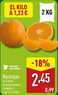 Oferta de Naranjas por 2,45€ en ALDI