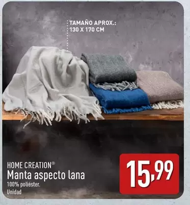 Oferta de Home Creation - Manta Aspecto Lana por 15,99€ en ALDI