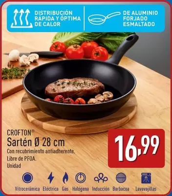 Oferta de Crofton - Sartén Ø 28 Cm por 16,99€ en ALDI