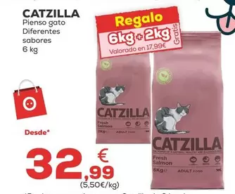 Oferta de Catzilla - Pienso Gato Diferentes Sabores por 32,99€ en Kiwoko