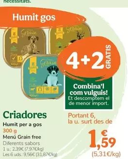 Oferta de Criadores - Humedo Para Perro por 2,39€ en Tiendanimal