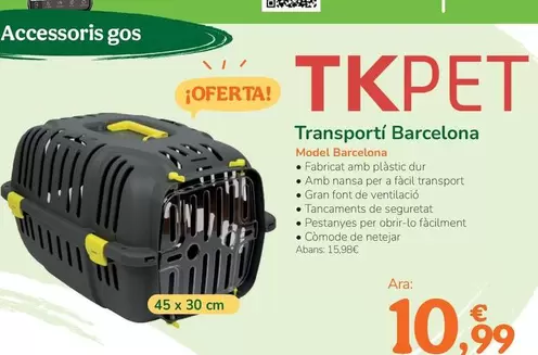 Oferta de Tk-Pet - Transportín Barcelona por 10,99€ en Tiendanimal