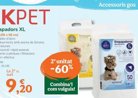 Oferta de Tk-Pet - Empapadores XL por 22,99€ en Tiendanimal