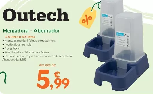 Oferta de Outech - Comedero-Bebedero por 5,99€ en Tiendanimal