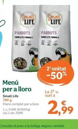 Oferta de Small Life - Menú Para Loro por 5,99€ en Tiendanimal