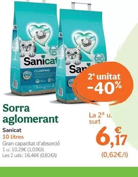 Oferta de Sanicat - Arena Aglomerante por 10,29€ en Tiendanimal