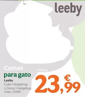 Oferta de Leeby - Camas Para Gato por 23,99€ en Tiendanimal