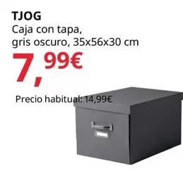 Oferta de Tjog - Caja Con Tapa, Gris Oscuro, 35x56x30 Cm por 7,99€ en IKEA