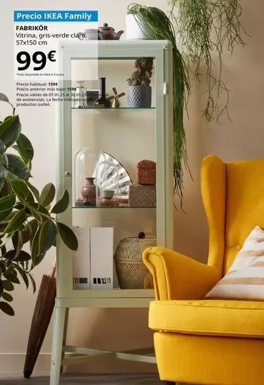 Oferta de Fabrikor - Vitrina Gris-verde Claro 57x150 Cm por 99€ en IKEA