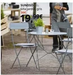 Oferta de Sundso - Silla Jardín, Gris por 19,99€ en IKEA