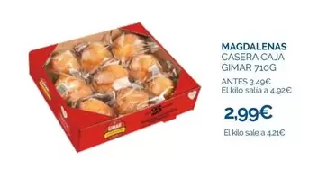 Oferta de Gimar - Magdalenas Casera Caja por 2,99€ en Supermercados La Despensa