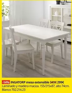 Oferta de Blanco - Ingatorp Mesa Extensible por 299€ en IKEA