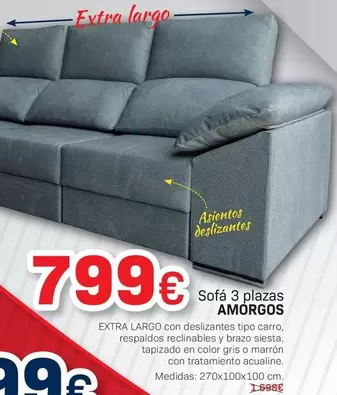 Oferta de Sofa 3 Plazas por 799€ en Tifón Muebles