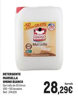 Oferta de Omino Bianco - Detergente Marsella por 28,29€ en Makro