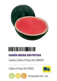 Oferta de Fashion - Sandía Negra Sin Pepitas en Makro